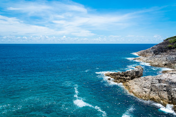 Fototapeta premium blue sky with sea and rock