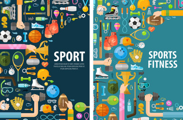 sport vector logo design template. gymnastics or fitness icons - obrazy, fototapety, plakaty