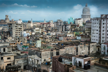 Fototapeta na wymiar City scape of Havana capitol of Cuba