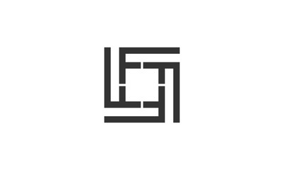 Square letter F logo design template