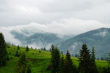 Cloudy weather in the mountains.