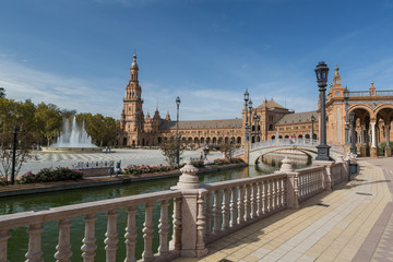 Plaza de Espana, Seville, View from side
