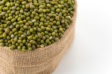 green beans on white background