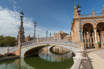 Fototapeta na wymiar Plaza de Espana, Seville, Tiled Bridge