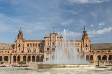 Fototapeta premium Plaza de Espana, Seville, Fountain