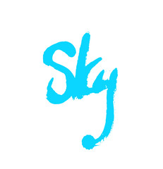 Sky. Ink hand drawn lettering. Modern vector calligraphy on white background