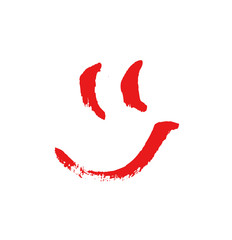 Smile symbol. Ink hand drawn sign. Modern vector calligraphy on white background