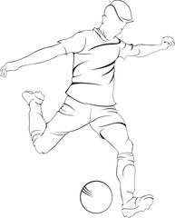 Football (soccer) player with ball