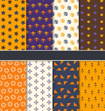 Set Seamless Patterns for Happy Halloween