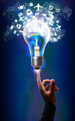 touching Light bulb with  application