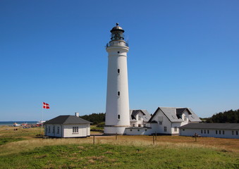 Fototapeta na wymiar Lighthouse at the world war museum in Hirtshals