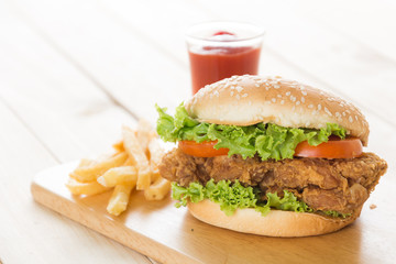 crispy chicken burger