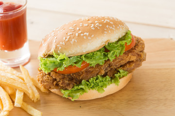 crispy chicken burger