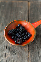 Blueberries and blackberries