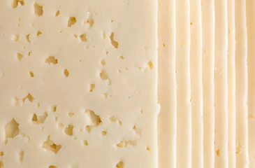 Crédence de cuisine en verre imprimé Produits laitiers Slices of Havarti cheese close view