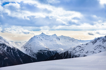 Fototapeta na wymiar Mountains At Ski Resort Solden
