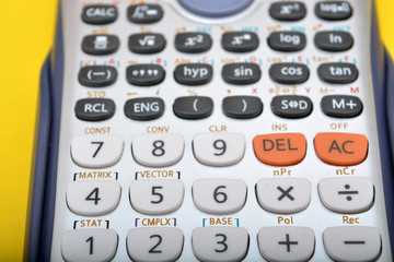 Calculator Numbers closeup view