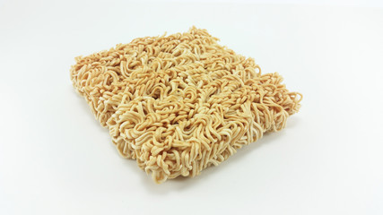 closed up instant noodle in white background