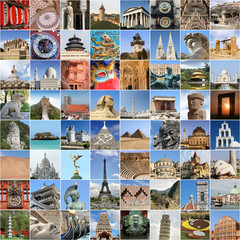Image of World famous landmark collage printed on Printed Glass Basin Splashbacks