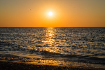sunset on the sea