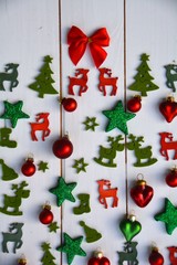 Weihnachtskarte - kleine Dinge - rot/grün - Dekoration