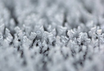 Obraz premium The small tiny ice columns and spikes macro shot