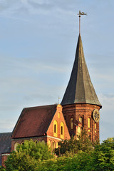 Fototapeta na wymiar Tower Koenigsberg Cathedral. Symbol of Kaliningrad, Russia