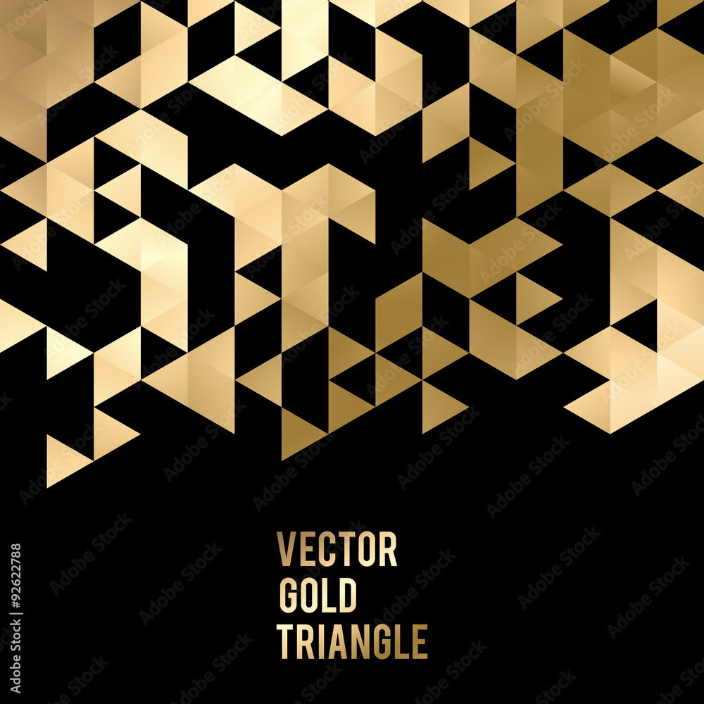 Poster banner design. abstract template background with gold triangle