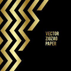 Banner design. Abstract template background with gold zigzag