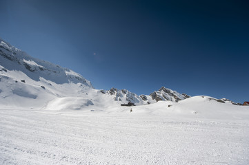 Fototapeta na wymiar Charming view in winter ski resort