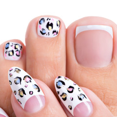 Beautiful woman's nails  with art design on the nails