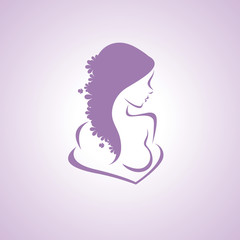 Abstract logo a stylized profile of a beautiful woman/Abstract logo for beauty salon stylized profile of a beautiful woman