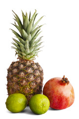 Tropical fruit isolated on white.