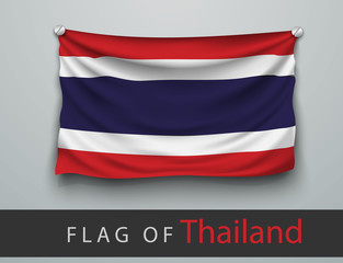 FLAG OF Thailand battered, hung on the wall