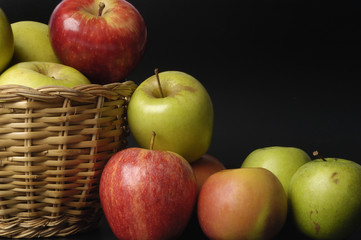 Apples with black background