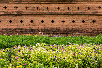background and texture of vintage style decorative brown brick w