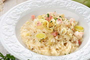 piatto di risotto al porro
