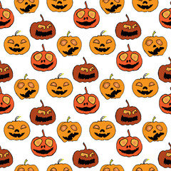 Illustration of Halloween. Seamless pattern with festive decorated.