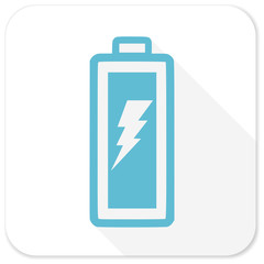 battery blue flat icon