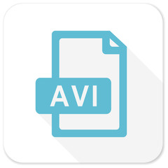 avi file blue flat icon
