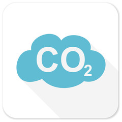 carbon dioxide blue flat icon