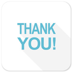 thank you blue flat icon