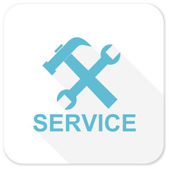 Fototapeta premium service blue flat icon