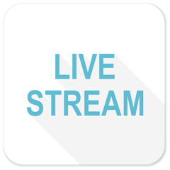 live stream blue flat icon
