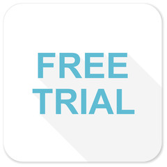 free trial blue flat icon