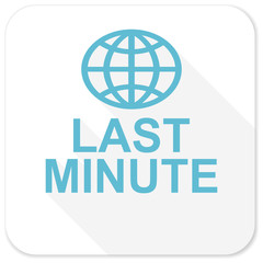 last minute blue flat icon