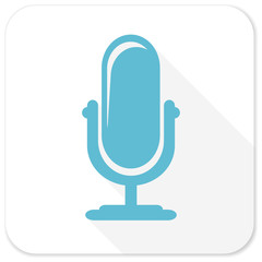 microphone blue flat icon