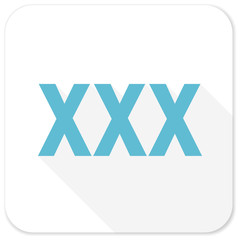 xxx blue flat icon