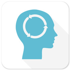 head blue flat icon