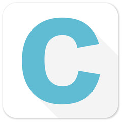 copyright blue flat icon